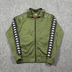 KAPPA Track Jacket Youth Large Unisex Green Zip Front Athleisure Sportswear 0111
